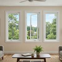 Fenêtres en vinyle à cadre à manivelle P85 certifiées, durables, avec verre Low-E, certifiées Energy Star, insonorisées, pour villas et hôtels