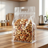 Lekvrije matte, platte bodem, achtzijdige, verzegelde staande voedselzak met ritssluiting, transparante staande ritssluitingszak voor noten en koffie