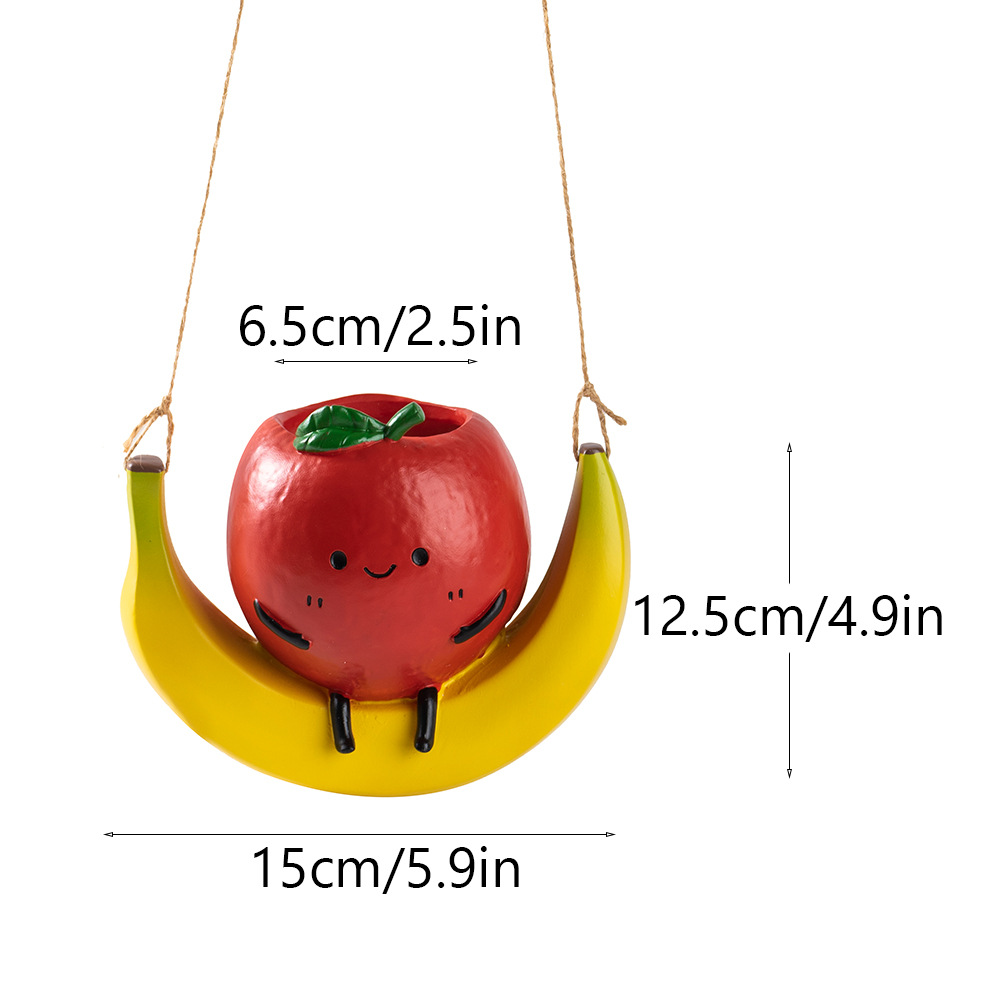 Swing Apple Flower Pot [with Hole at the Bottom]