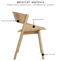 Chaise de bureau moderne en bois avec assise rembourrée à dossier en cuir artificiel pour la maison, le bureau et les salles à manger.