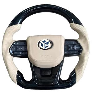 Volant en fibre de carbone de style <span class=keywords><strong>GR</strong></span> Upgrade300 pour Toyota LAND CRUISER 200 LC200 FJ200, volant à boutons noirs, 2008-2021 - Product Image 1