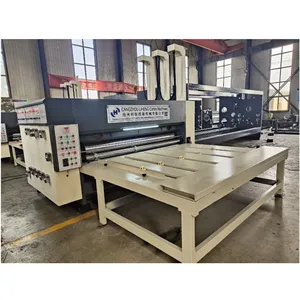 Semi Auto Cadeia Alimentador Flex Ondulado Pizza Carton Box Impressão Slotting Die Cutting Machine