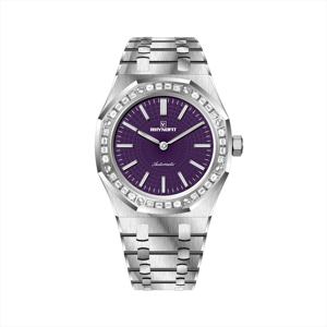 Polygonal <b>Watch</b> Case Solid Steel <b>Watch</b> Bracelet with Small Link Diamonds Bezel Screw Crown Indexes Dial Super Luminous Hands - Product Image 4