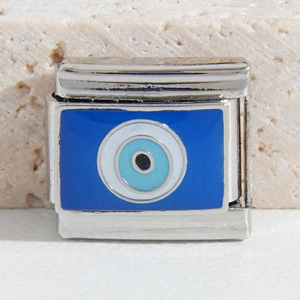 Italian Modular Evil Eye Charm Bracelet Unisex Zinc Alloy Heart Shape Jewelry Gift Accessory Chain - Product Image 2