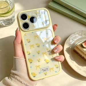 Coque de téléphone portable Senyork en verre brillant avec motif floral de lys pour iPhone 13 14 15 16 17 Pro Max, protection anti-rayures, coque arrière - Product Image 4