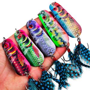 Appâts en plastique réalistes à longue coulée pour la pêche en bateau océanique Cuillère imprimée VIB Spinners en métal Full-Water-Layer Killing Vibrating - Product Image 1