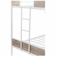 Lits superposés Cadre de lit superposé International en métal avec gigogne et échelles à deux côtés pour adultes Twin Over Full Size Chambre à coucher Rangement 200