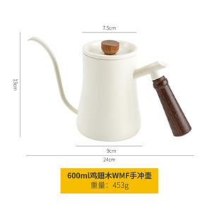 Hervidor de cuello de cisne de 600 ml de acero inoxidable con mango de madera para verter café - Product Image 5