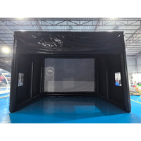 Simulateur de golf gonflable personnalisé pour entraînement commercial en intérieur et extérieur, avec cage, tente, écran de projection, pompe à air, 0,55 mm