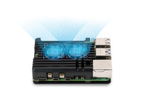 PI5-CASE-C Waveshare Casing Paduan Aluminium untuk Raspberry Pi 5 Kipas Pendingin Ganda Disipasi Panas Lebih Baik B608
