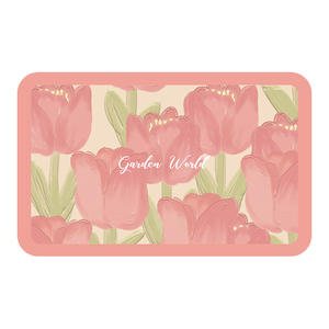 เสื่อครัวลายดอกไม้ฤดูใบไม้ผลิ รูปทรงสี่เหลี่ยมผืนผ้า กันลื่น ทำจากโพลีเอสเตอร์ สำหรับห้องรับประทานอาหาร สไตล์โมเดิร์น ป้องกันความร้อน - Product Image 2