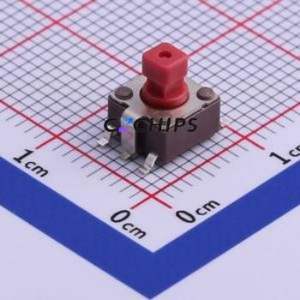 DTSMG-648R-V-T/R Tactile Switch SMD-4P,6.2x6.2mm Switch Single Pole Single Throw Rectangle Button Vertical Mount 6.2mm - Product Image 1