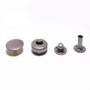 12mm Round Metal Silver Snap Button Press <b>Stud</b> Fastener Set 4 part snap fastener set Metal silver snap button - Product Image 3
