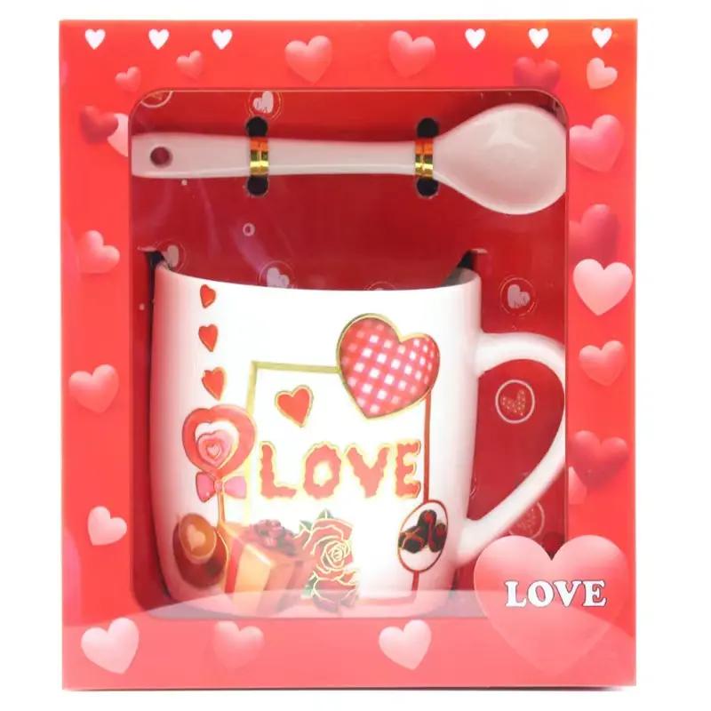 Mode Stijl Ronde Cadeau Keramische Koffiemok Gepersonaliseerde Valentijnsdag Keramische Souvenir Mok Theekop