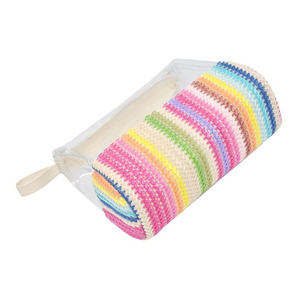 Bolso de mano transparente de PVC personalizado con diseño de rayas, estuche transparente de almacenamiento, bolsa de cosméticos portátil impermeable con cremallera para mujer - Product Image 2