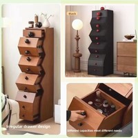 Meuble de rangement vintage Mc style nordique en bois massif, armoire irrégulière à cinq tiroirs, pour salon, garantie 2 ans