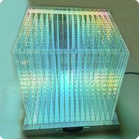 Vitrine d'affichage 3D LED RGB XQD, Cube lumineux 3D multicolore pour hall d'hôtel, zone spa, complexe aquatique, terrasse, place publique, atrium