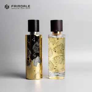 Tampa de liga de zinco de alto nível, garrafa para perfume árabe de vidro transparente com 100ml