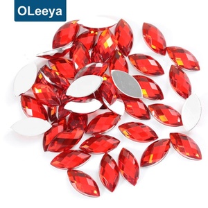 Strass acryliques non thermocollants 7x15mm en forme d'œil de cheval pour nail art et accessoires vestimentaires, vente en gros - Product Image 2