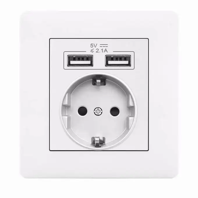 China electrical wholesaler 1 Gang White Light Lamp Wall Sockets And Switches With USB