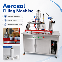 Machine de remplissage semi-automatique d'aérosols en acier inoxydable 3-en-1 : remplissage de liquides, sertissage et remplissage de gaz pour bombes aérosols