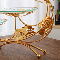 Assiette de fruits en verre trempé vintage européen, ensemble de desserts de luxe léger pour la maison, assiette décorative