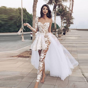 15389 #   Abito <span class=keywords><strong>da</strong></span> <span class=keywords><strong>Sposa</strong></span> Boho con Foto Reali, Monospalla con Applicazioni in Pizzo, Strascico Staccabile, Vestito <span class=keywords><strong>da</strong></span> <span class=keywords><strong>Sposa</strong></span> Sexy - Product Image 4