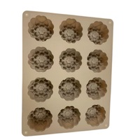 Moule en silicone Candyer à 12 cavités en forme de lotus, moule de cuisson en silicone de qualité alimentaire pour mousse, gâteau, dessert, fabrication de chocolat