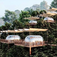 Tente dôme transparente Hébergement de luxe Écotourisme Nature Immersion Tente de luxe Vues panoramiques Tente dôme géodésique écologique