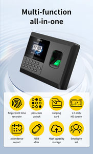Horloge de présence d'empreintes digitales Machine d'<span class=keywords><strong>employé</strong></span> Enregistreur de temps d'équipement de bureau avec communication USB Capacité d'empreintes digitales de 1000 - Product Image 4