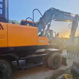 Excavadora de Ruedas HYUNDAI de 21 Toneladas, 100% Original, de Alta Calidad, de Segunda Mano, con Motor Coreano, Bomba Hidráulica, Caja de Cambios, PLC y Rodamientos - Product Image 4