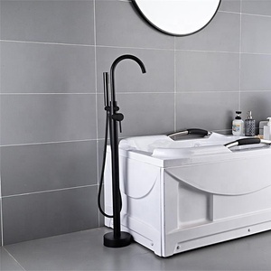 Hôtel de luxe Maison Chrome Montée Au Sol Bain Douche Mitigeur Salle De Bain <span class=keywords><strong>Robinet</strong></span> de <span class=keywords><strong>Baignoire</strong></span> Autoportant - Product Image 5