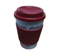 Tasse de café en plastique réutilisable 340ml, avec manches et couvercle, gobelet à café en plastique, 12Oz, 2 pièces
