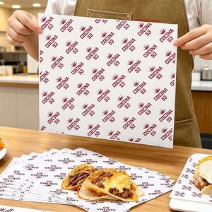 Custom Disposable Biodegradable Eco-Friendly Recyclable Food Packaging <b>Paper</b> for Chicken <b>Wrapping</b> Sandwich <b>Burger</b> Taco - Product Image 6