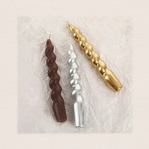 도매 금 가정 장식 결혼식 생일 파티 파라핀 왁스 소용돌이 양초 스틱 꼬인 나선형 양초 기둥 양초