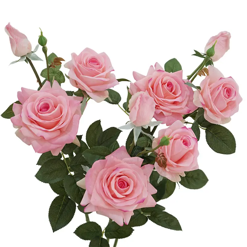 3 teste rosa artificiale fiore 12cm vero tocco rosa con bocciolo di seta in lattice fiore rosa per la decorazione domestica