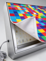 Tissu graphique SEG de remplacement pour caisson lumineux, 5 mètres, sans couture, ignifuge, sans cadre, étanche et réutilisable