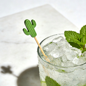 Stuzzicadenti in Bambù Biodegradabili con Design a Cactus, Divertenti e Sicuri, per Feste Estive e Bar in Piscina - Product Image 5