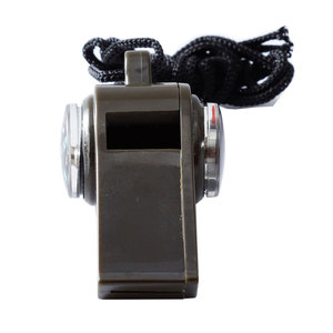 3 In 1 Outdoor Sos Whistle With Compass Thermometer Compact Portable Emergency Survival Gear Gray Abs Material - Product Image 4