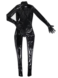 <span class=keywords><strong>Combinaison</strong></span> intégrale mode pour femme en <span class=keywords><strong>latex</strong></span> et PU brillant, sexy, à col montant, effet gainant, pour la scène et la danse en boîte de nuit - Product Image 3