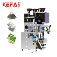 KEFAI Machine d'emballage automatique pour petits sachets pyramidaux en nylon à pochette triangulaire intérieure et extérieure pour thé