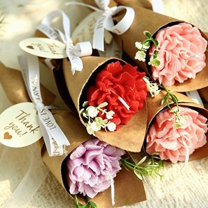 LANJO Mini Carnation Flower Bouquet Scented Candle Wedding Favors & Gift for Valentine's Day Mother's Day Birthday - Product Image 5