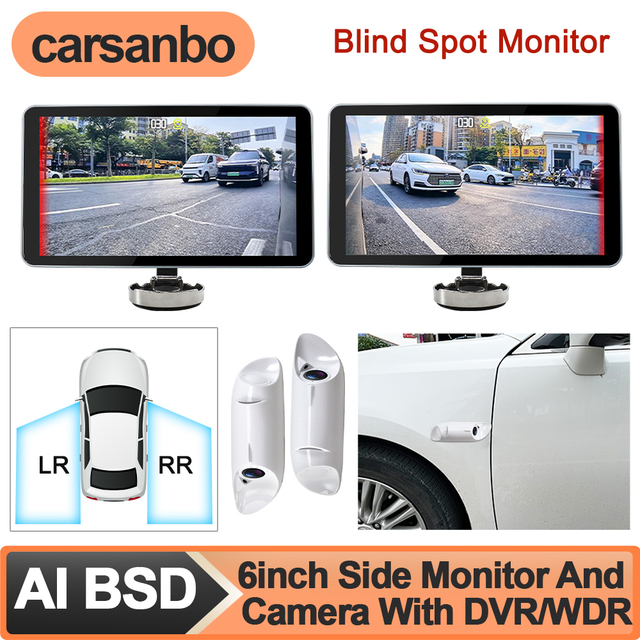 6inch Touch Screen Digital Electronic AHD 1080P Single Lens Side VIew Mirror Camera DVR System With AI BSD Warning Function
