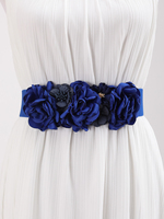 Nouvelle ceinture personnalisée en gros pour l'Europe et l'Amérique, ceinture de luxe de créateur à motif floral pour femme, ceinture élastique en tissu pour femme
