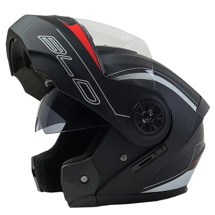 ユニークなECEDOTフリップアップヘルメットフルフェイスモジュラーヘルメットデュアルサングラス鉄男性カスコモスチノバイクヘルメット