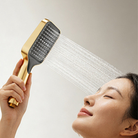 Système de douche pluie mural en aluminium à 4 fonctions avec touches de piano, mitigeur antirouille pour projets d'appartements