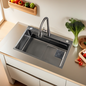 Lavello Premium Nero Oro Saldato a Mano, Durevole, Stabile, Lunga Durata, Profondità 7.5 Pollici - Product Image 4