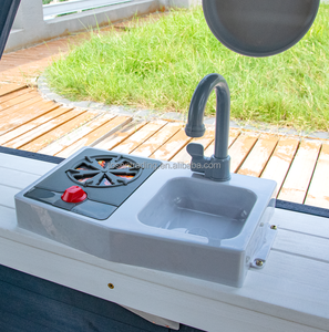 Casita de Juegos de Madera Premium para Exteriores con Puerta Verde, Jardineras, Chimenea y Cocina de Juguete - Cabaña Infantil para Jardín - Product Image 5