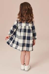 Ropa para Bebés y Mujeres, Vestidos Casuales para Niñas, Hermoso Vestido a Cuadros de Manga Larga de China - Product Image 3