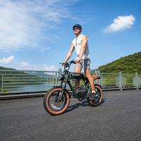 Vélo électrique hybride à pneus larges, entrepôt UE, 20 pouces, batterie lithium 48V, double suspension, 7 vitesses, pour les trajets urbains
